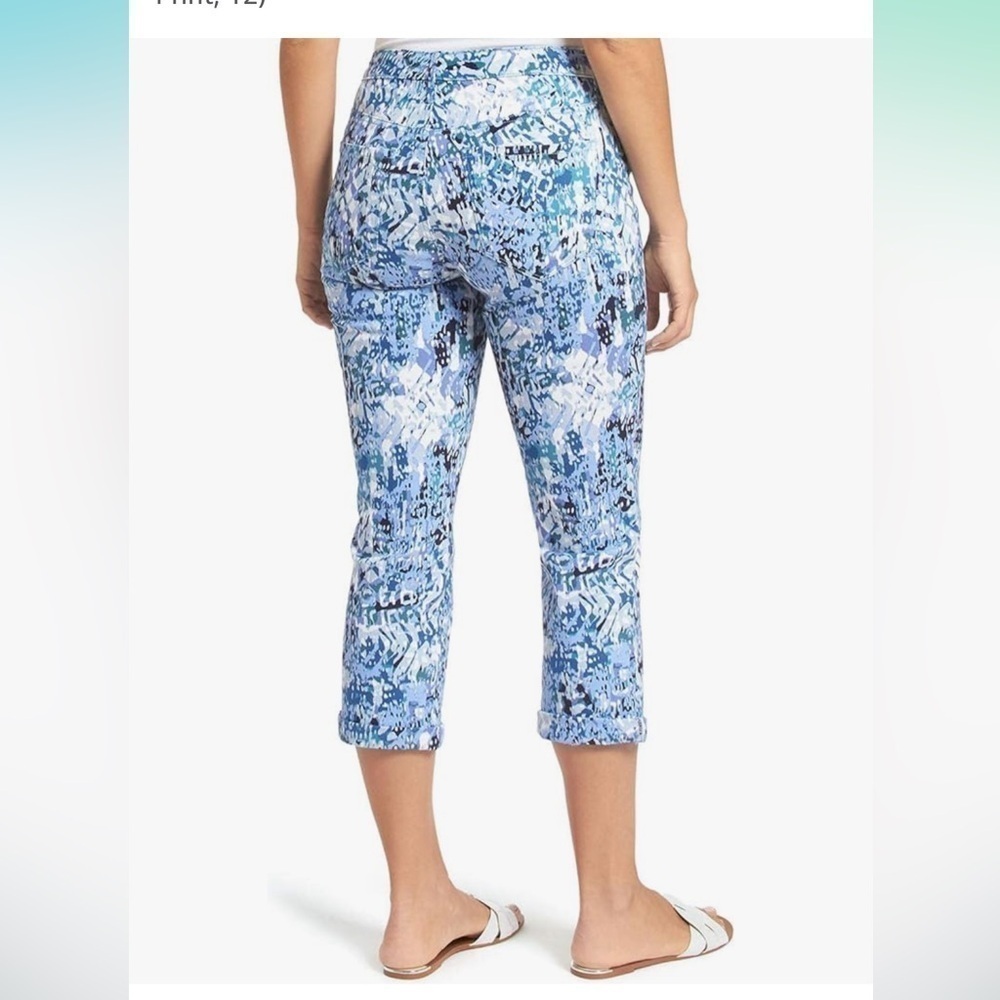 NINE WEST Women's Chrystie Denim Capri Denim Blue Print 12 pants trousers crop - Picture 9 of 9